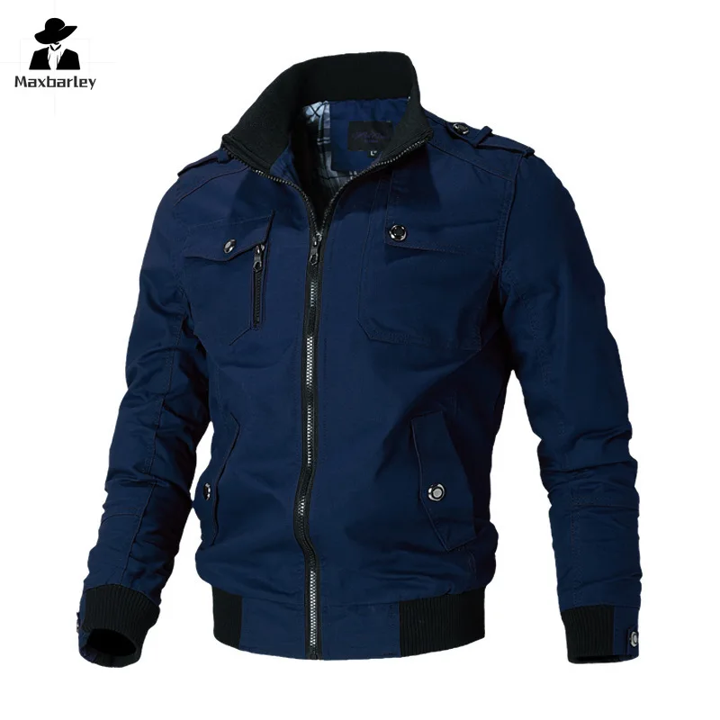 Jaqueta bomber MA-1 masculina, casaco à prova de vento, quente, colarinho em pé, slim fit, trabalho, campo, camping, primavera, outono