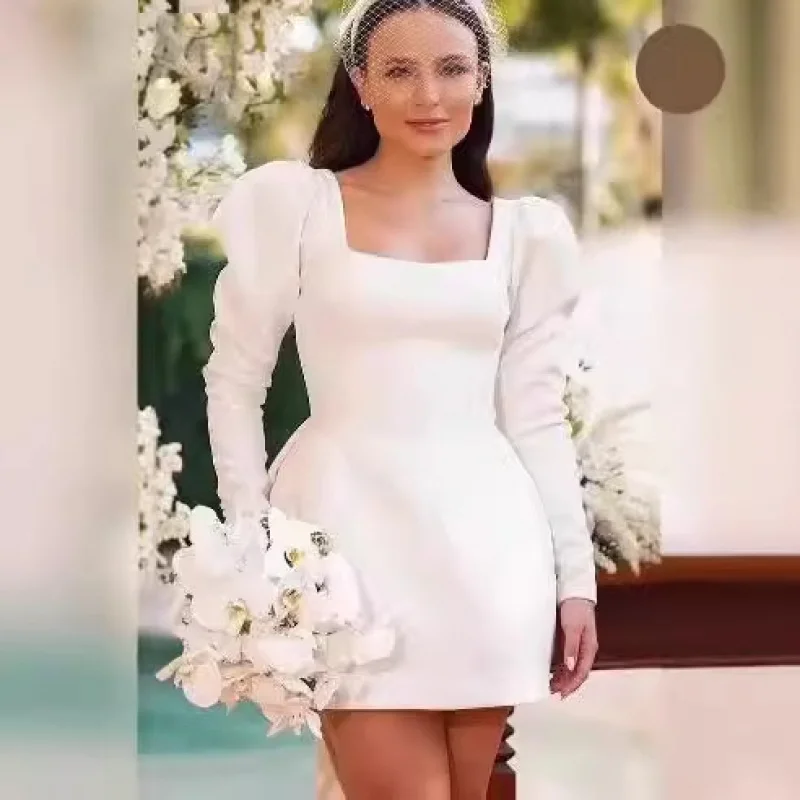 Customized 2025 Simple Wedding Dresses Short Bridal Gowns Custom Made