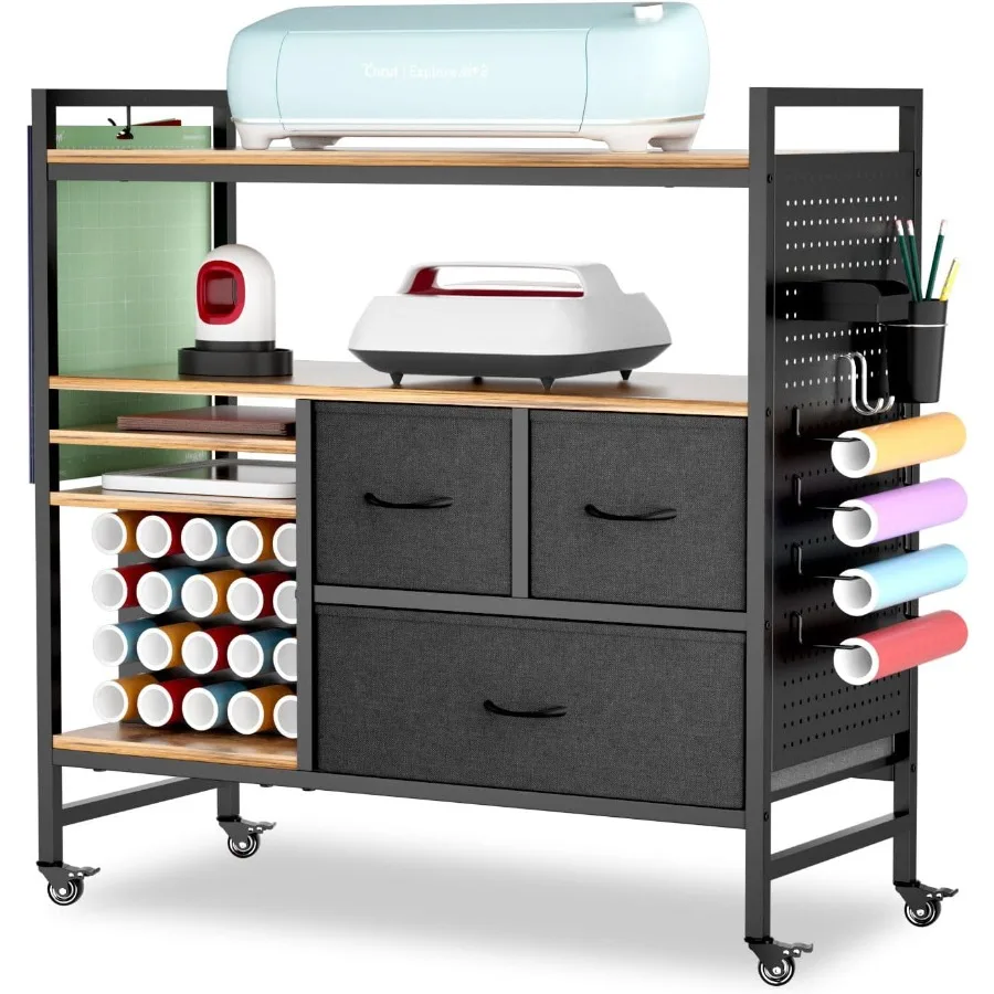 

Organizers and Storage Compatible with Cricut Machines - Vinyl Roll Holder DIY Pegboard with Accessories Organizer Rolling Craf