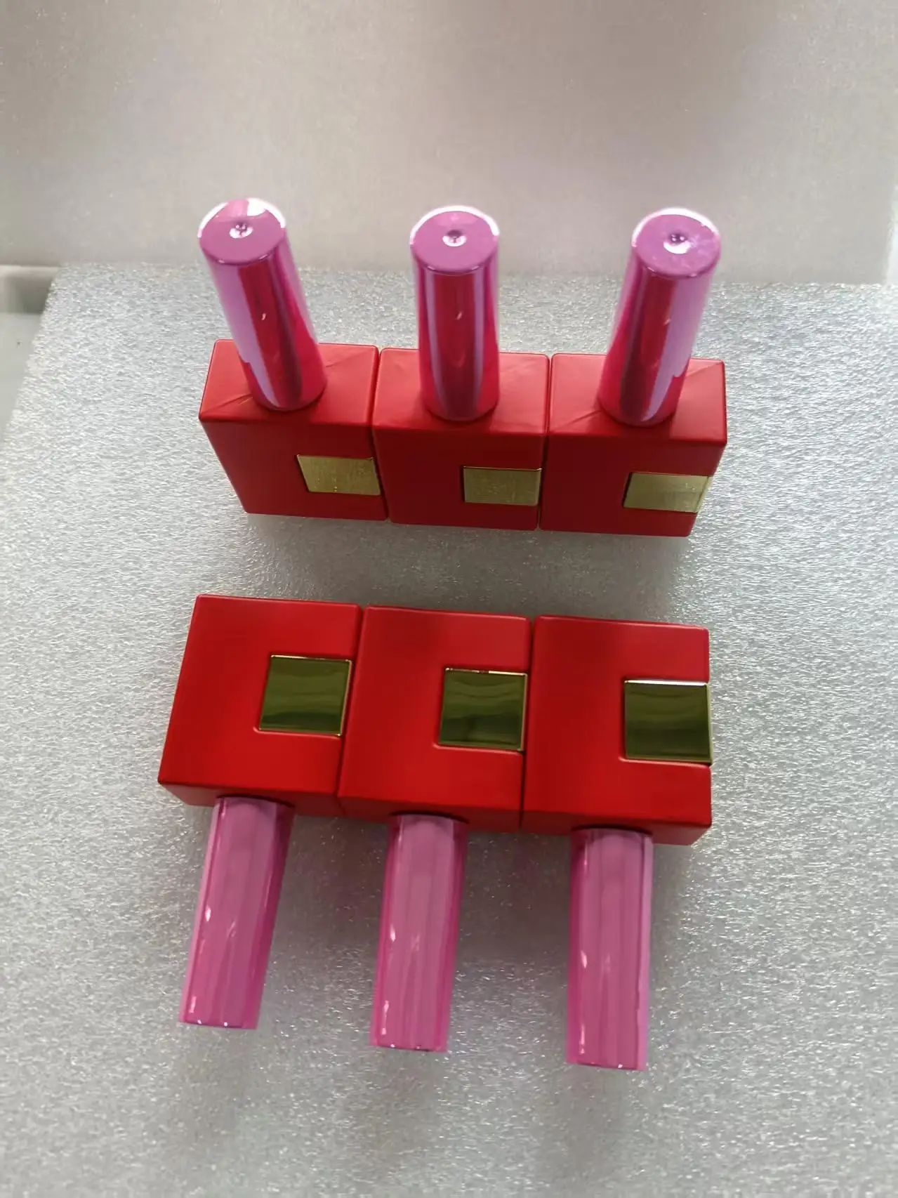 12 ml 6 stuks lege rode glazen fles met borsteldeksel voor UV-gellak Nail art Nail beauty