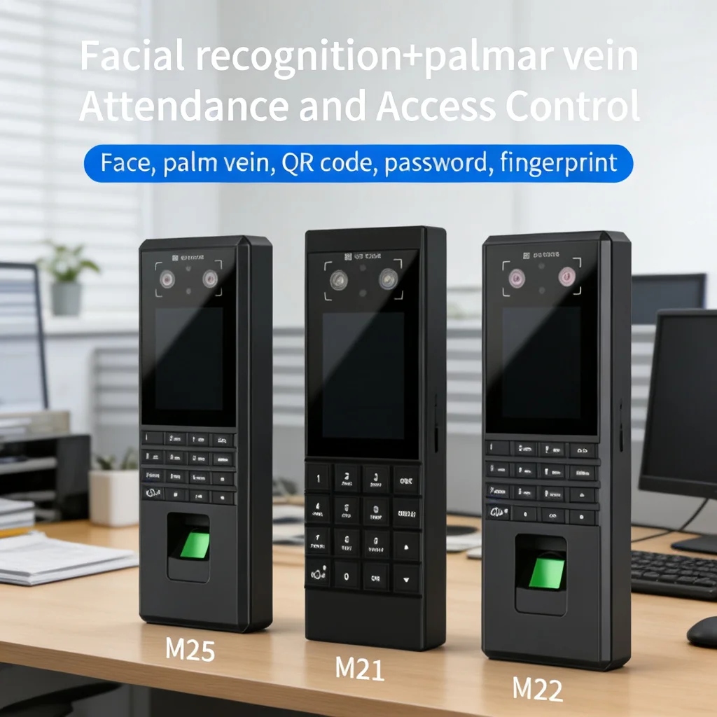 Palm Vein Face Fingerprint Recognition Attendance Machine Mobile APP QR Code Check-In Password Time Clock Access Control System