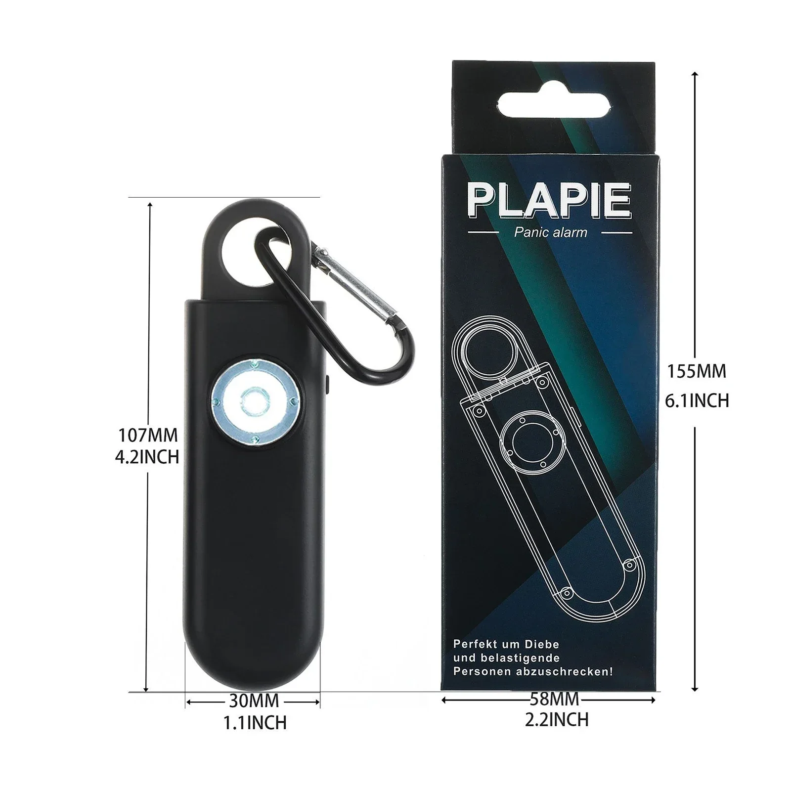 2PCS Safety Alarm Self Defense for Women Siren Keychain Alarm with SOS LED Light Personal Defense Security Anti-aggression