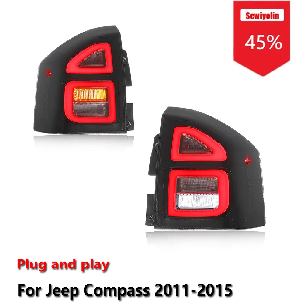 

Sewiyolin Car LED Upgrade Headlight Accessories For Jeep Compass 2011-2015 DRL Brake Turn Signal Lamp Plug and Play