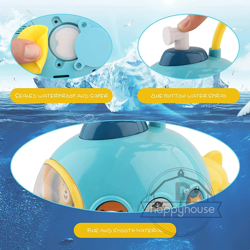 Baby Bath Toys for Kids Electric Submarine Shower Sucker Baby Toys Spray Water Toys Bathtub Toys Sprinkler Baby Shower