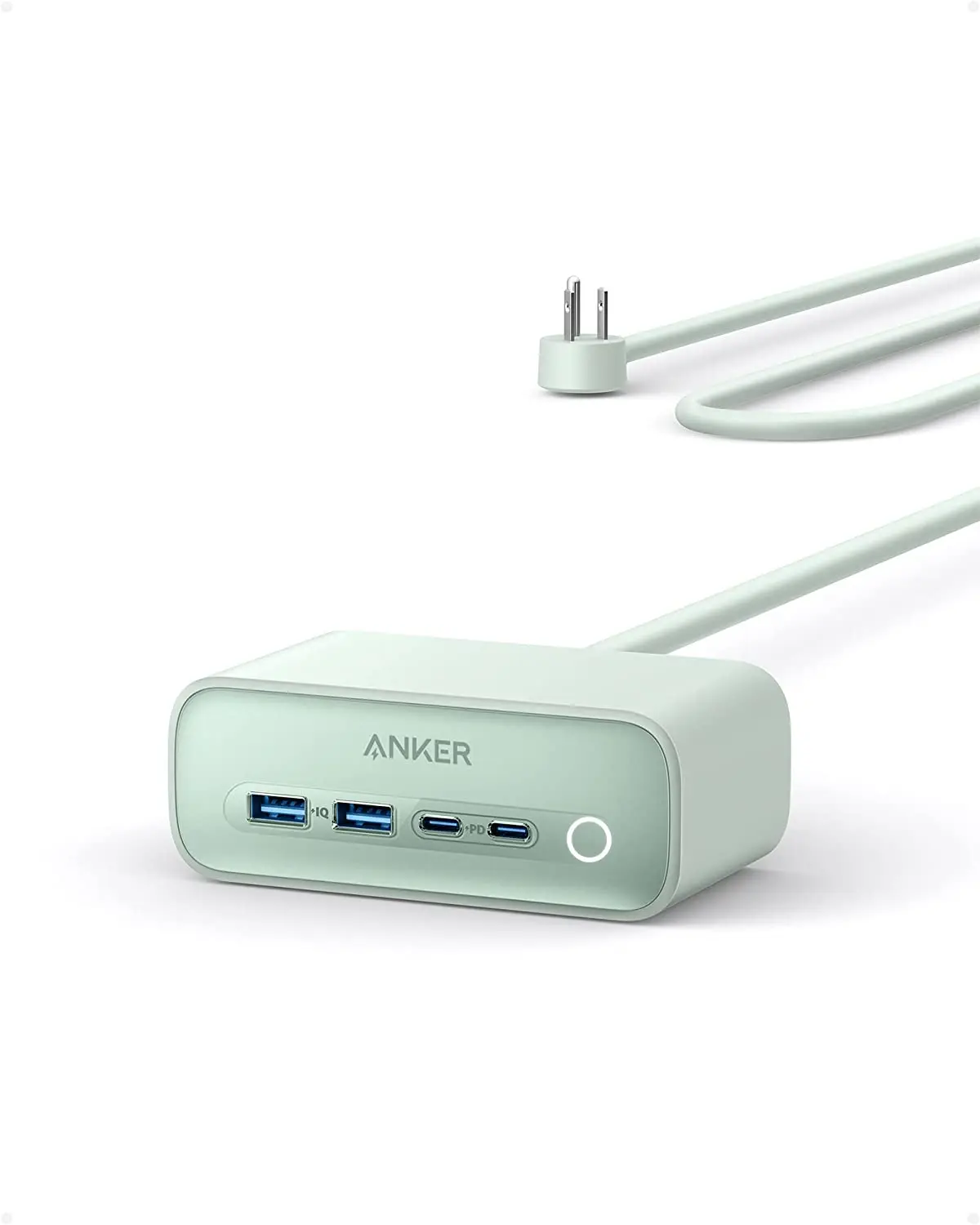 Anker Charging Station 7-in-1 USB C Power Strip 5ft Extension Cord Max 65W Power Delivery Desktop Accessory for Home and Office