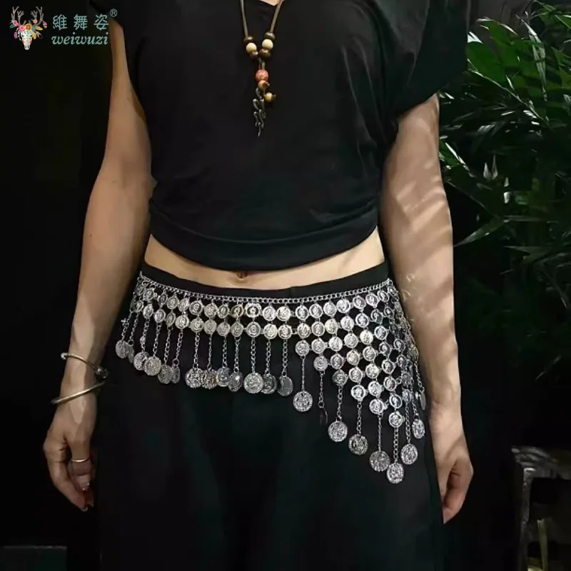 Tribal Coin Buikdans Multilayer Taille Keten Nieuwe Vrouwen Body Chains Kwastje Boheemse Etnische Metalen Ketting Riem Goud Zilver Kleur