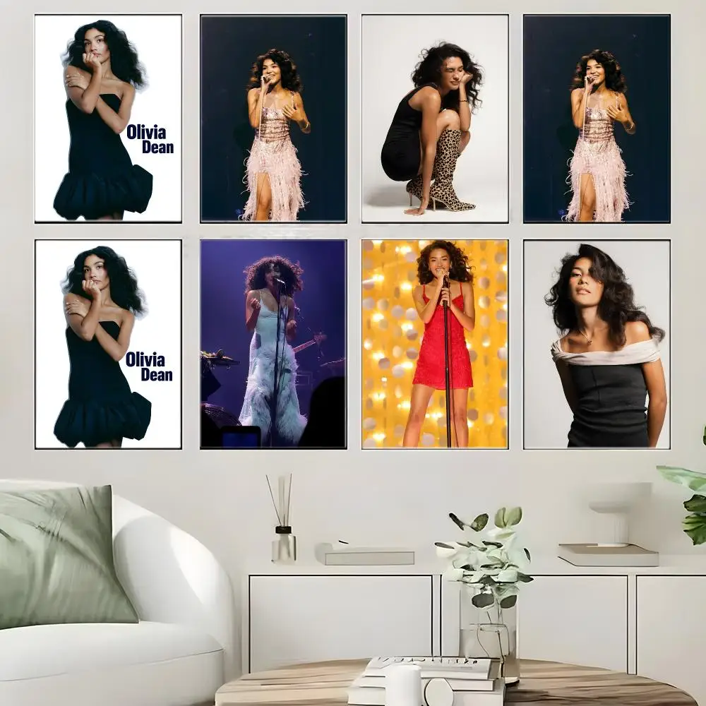 British Singer O-Olivia Dean Poster  Self-adhesive Art Waterproof Paper Sticker Coffee House Bar Room Wall Decor