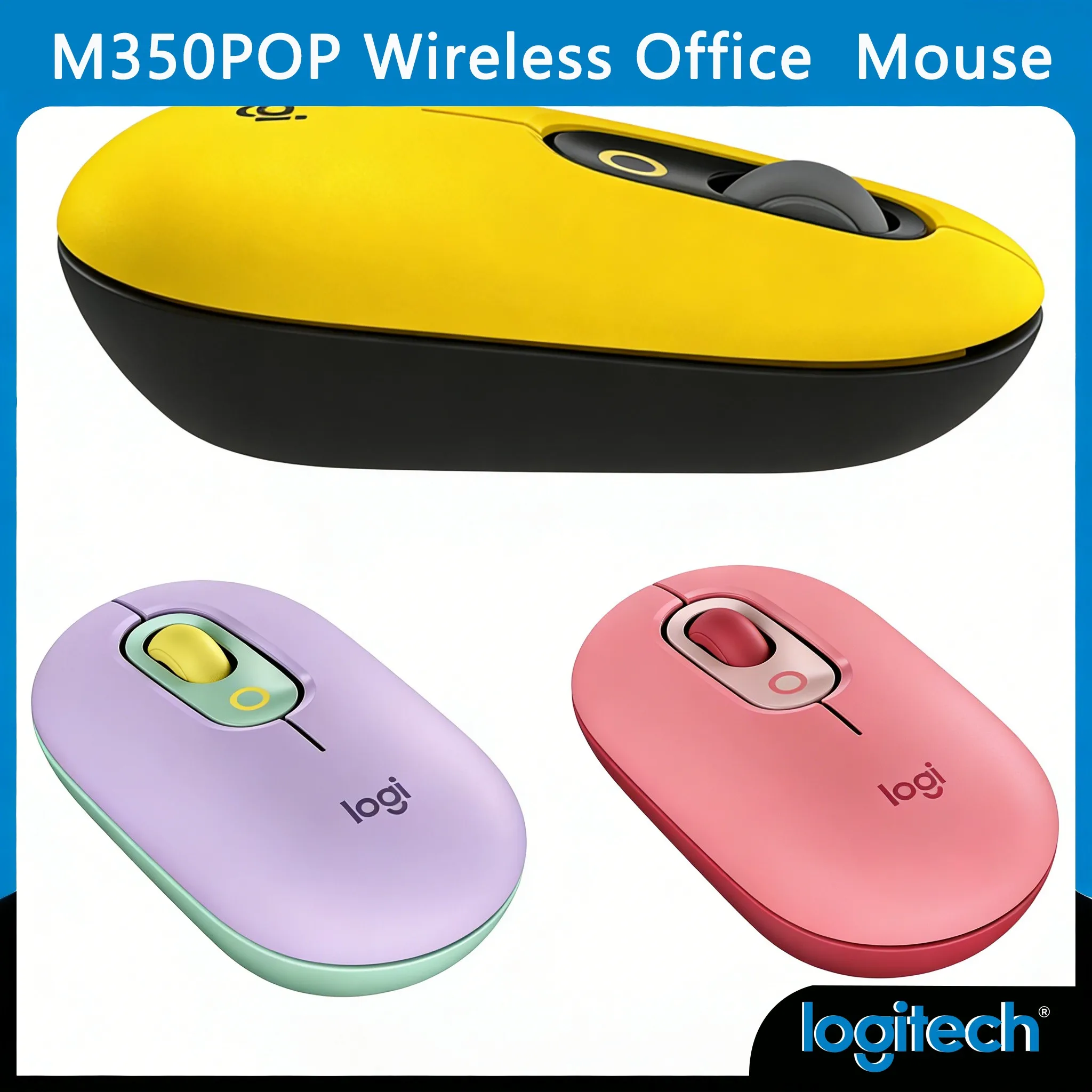 

Logitech Pebble M350/MX Anywhere 3S/ M350POP Silent Mouse SilentTouch Ultra-Slim Portable Ambidextrous Plug & Play