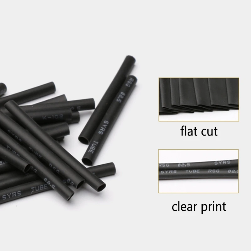 127 Pcs Black Heat-Shrink Tubing 2:1 Electrical Wire Assortment for Wires Repairs Soldering Auto Wiring