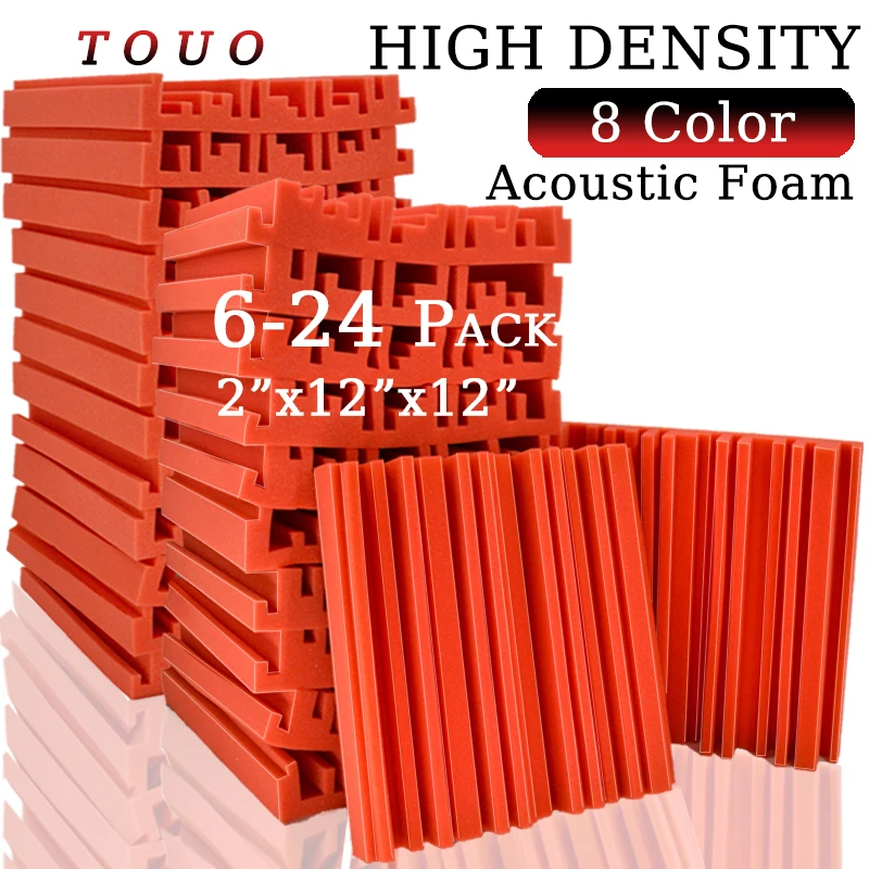 

TOUO Acoustic Foams 6-24pcs Broadband Soundproof Foam High Density Studio Sound-Absorbing Material Ktv Room Acoustic Insulation