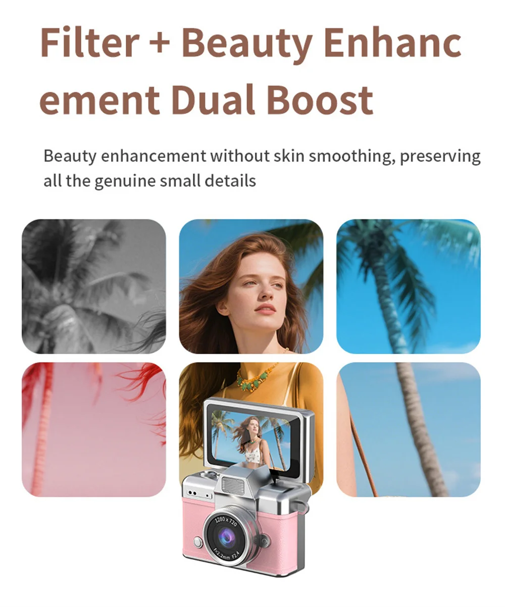 1080P Thumb Mini Camera Keychain Digital Camera Retro Camera HD Photo Travel Outdoor With Screen Support Memory Card for Kids