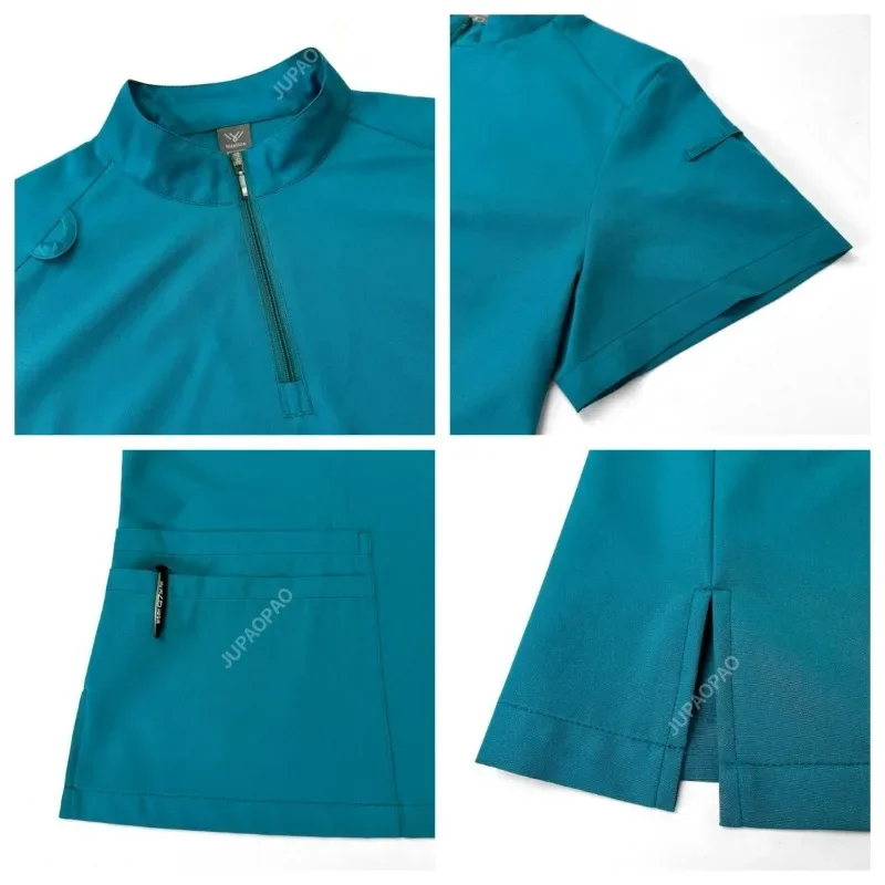 Uniformi mediche unisex di alta qualità per scavature da infermiera con scollo a V Set da donna Uniforme da lavoro per medico ospedaliero Uniforme da lavoro per chirurgia dentale orale