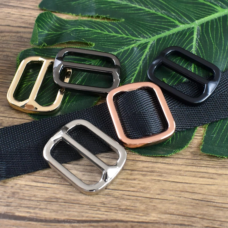 

5Pcs 20-38mm Metal Bag Strap Buckles Tri Glide Slider Buckle Webbing Belt Adjuster Clasp Loop Hooks DIY Hardware Accessories