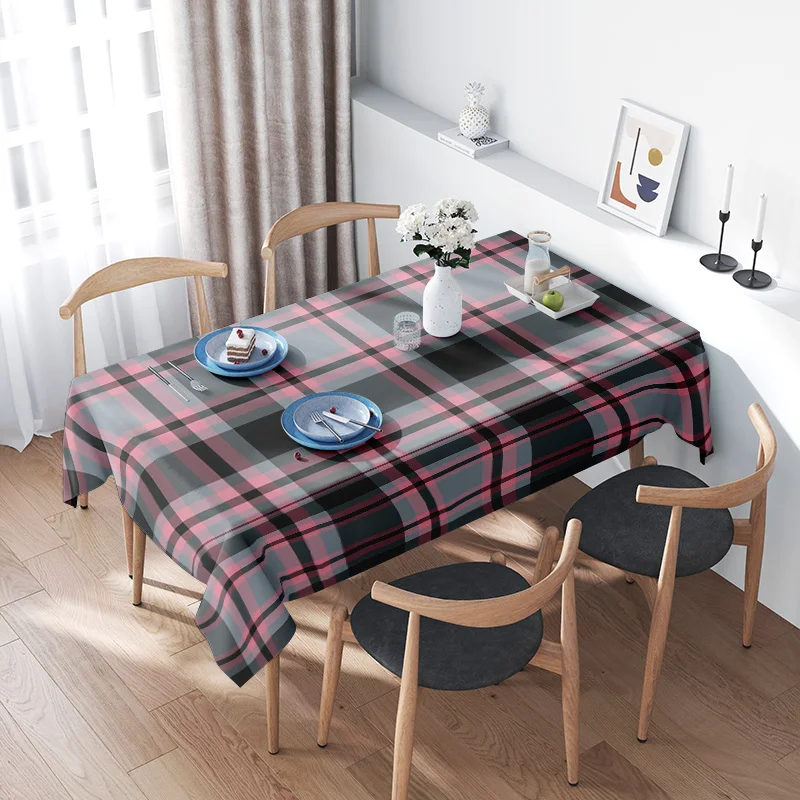 مفرش المائدة الحديثة منقوشة أسود أحمر أبيض متقلب غرفة الطعام ديكور القماش للديكور المنزل غطاء الطعام حجم للتخصيص #1