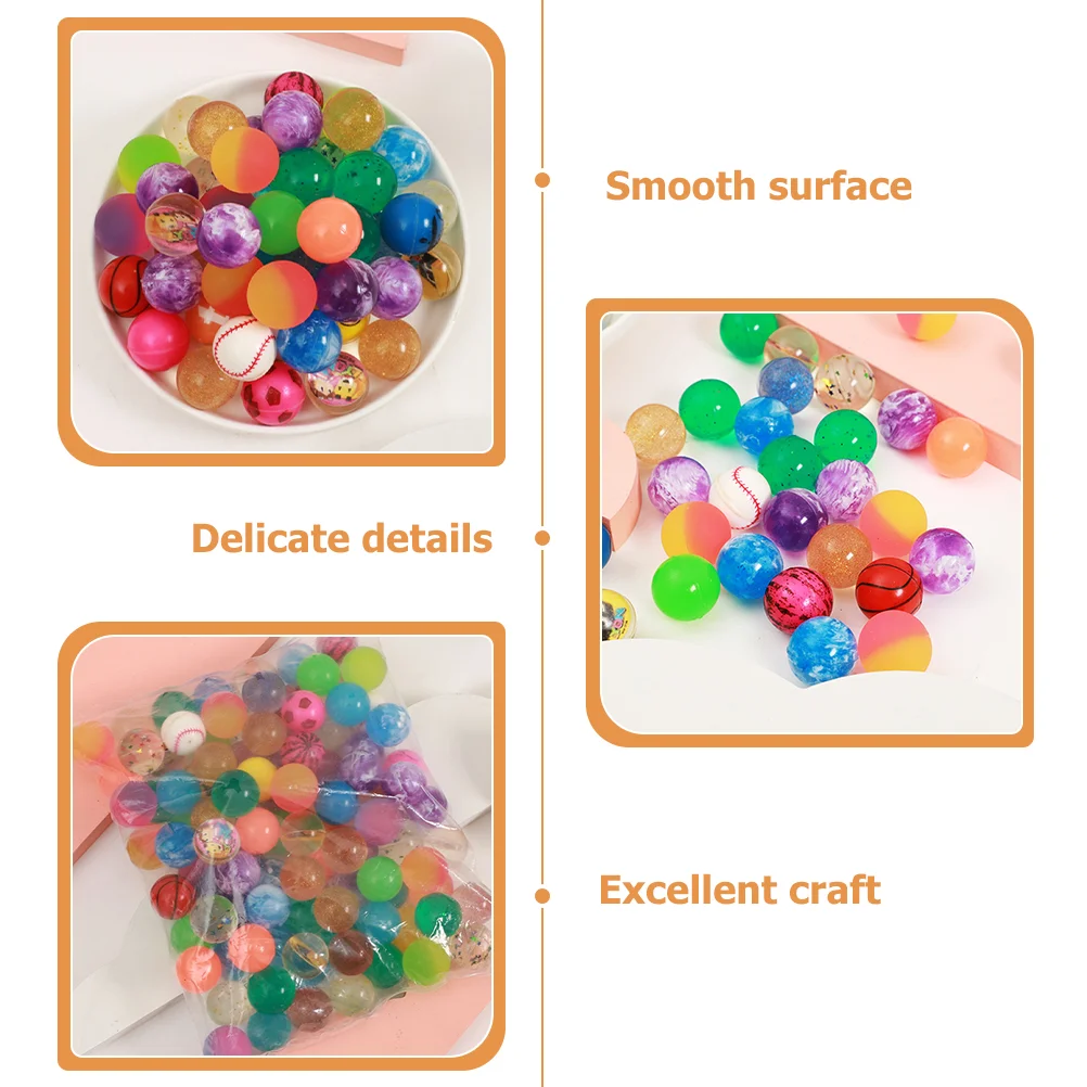 30 Pcs Bouncy Ball Kids Frosted Balls Anti-stress Toys Jumping Rubber Colored Portable Bouncing Bounce