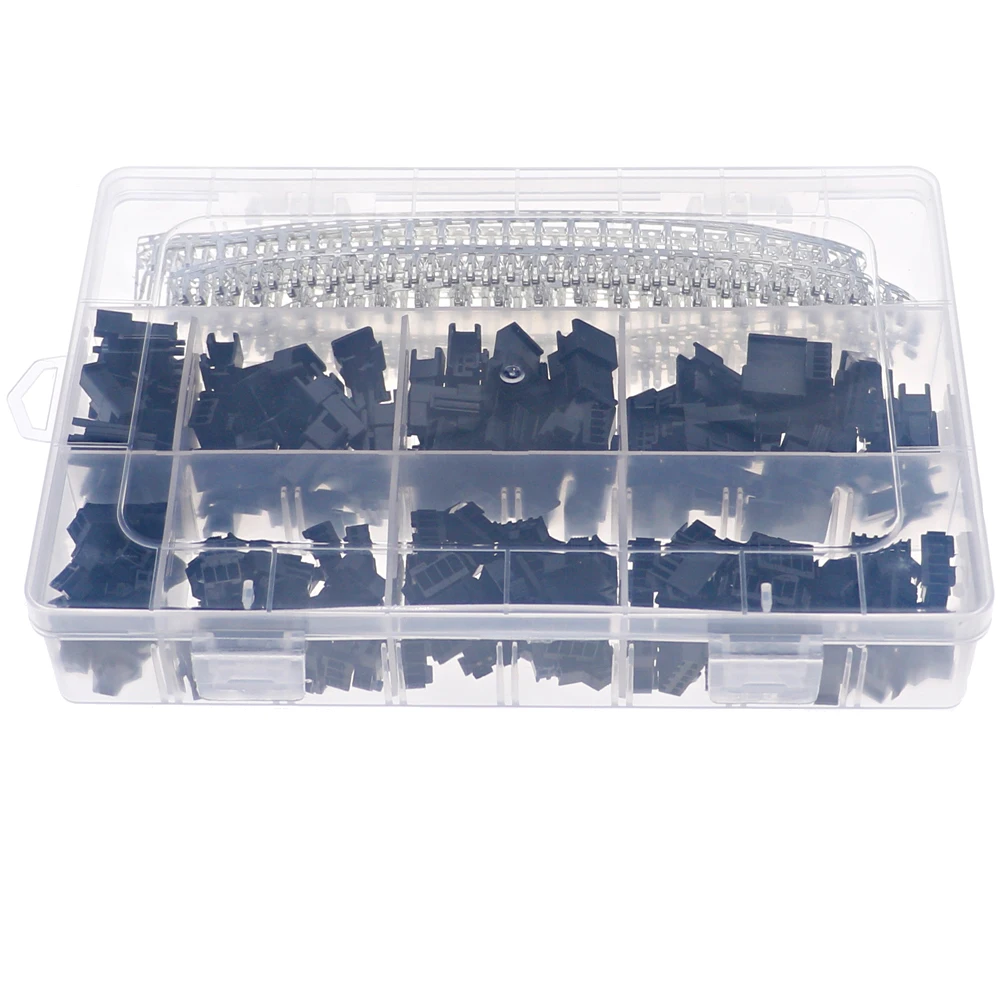 560pcs SM2.54-2P 3P 4P 5P Cable Plug Electrical Dupont Connector Pin Jumper Header Housing Male Female Wire Connector mixde Box