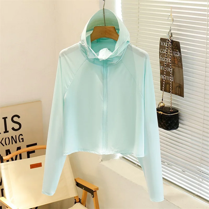 2025New Eis Seide Sonnencreme Mantel Frauen Sommer Outwear Mit Kapuze Sonnenschutz Kleidung Jacken Mode Mantel Strickjacke Damen Top