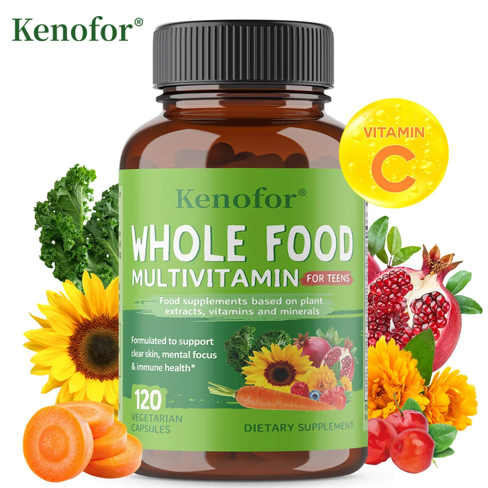 Whole Food Multivitamin Minerals Capsules, Supplement for Stress, Energy and Immune Support