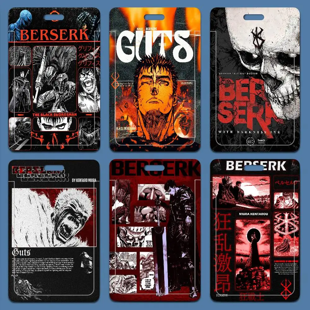

Vintage Minimalist Gothic Manga B-Berserk Badge Holder PVC Material ID Card Case for Work Nurse Key & Wallet