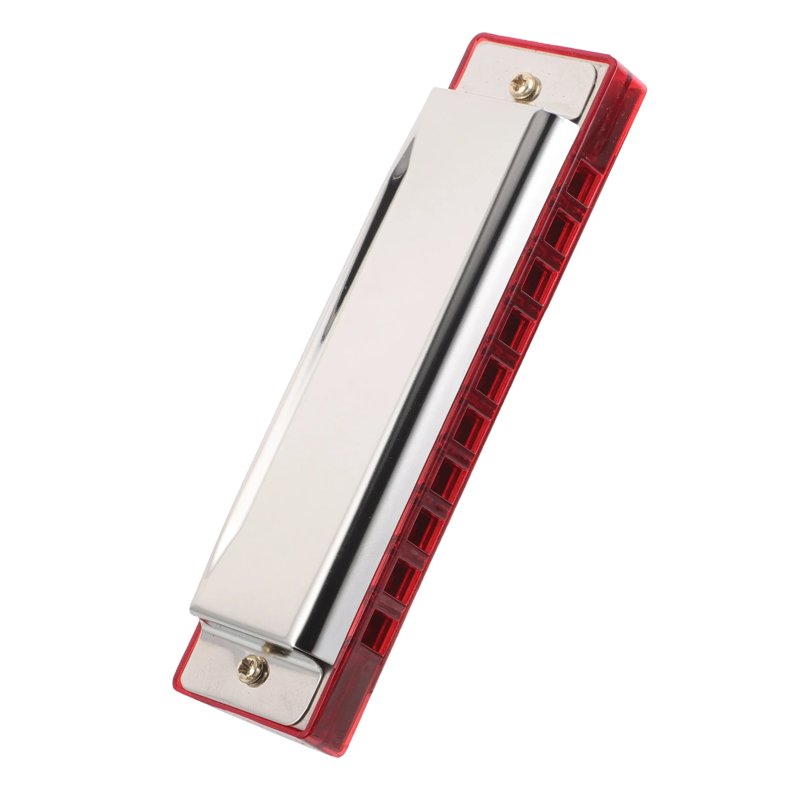 

10 Hole 20 Tone Harmonica Mouth Organ for Beginners Students Metal Red Finish Portable Wind Instrument Kids Adults Professional