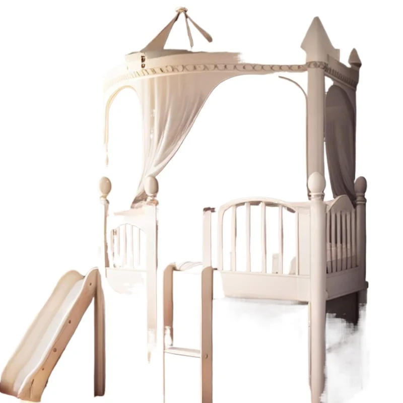 كريم الرياح الأطفال على وخارج السرير، الخشب الصلب سرير مرتفع ومنخفض الأميرة ب إد