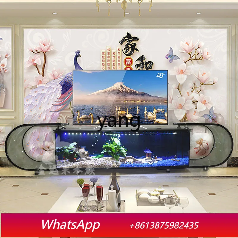 

LM TV cabinet fish tank household living room background ecological fish tank against the wall glass goldfish tank coffee table