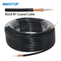 RG58 Coaxial Cable 50 Ohm 50-3 Low Loss RF Coaxial Cable Pigtail for Crimp RF Wire Connector 50CM-200M