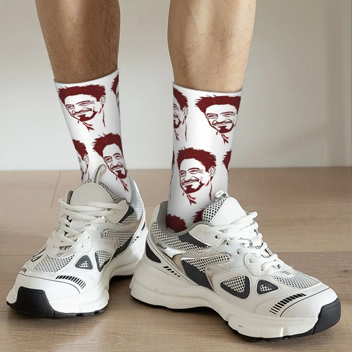 Calcetines Robert Downey Jr Harajuku medias absorbentes del sudor calcetines largos para todas las estaciones accesorios para regalos de Navidad para hombre y mujer