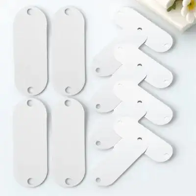 25Pcs Aluminum Blank Tags Dual Holes for Stamping Engraving Labeling Jewelry Making Rectangular Metal Tags DIY Accessories