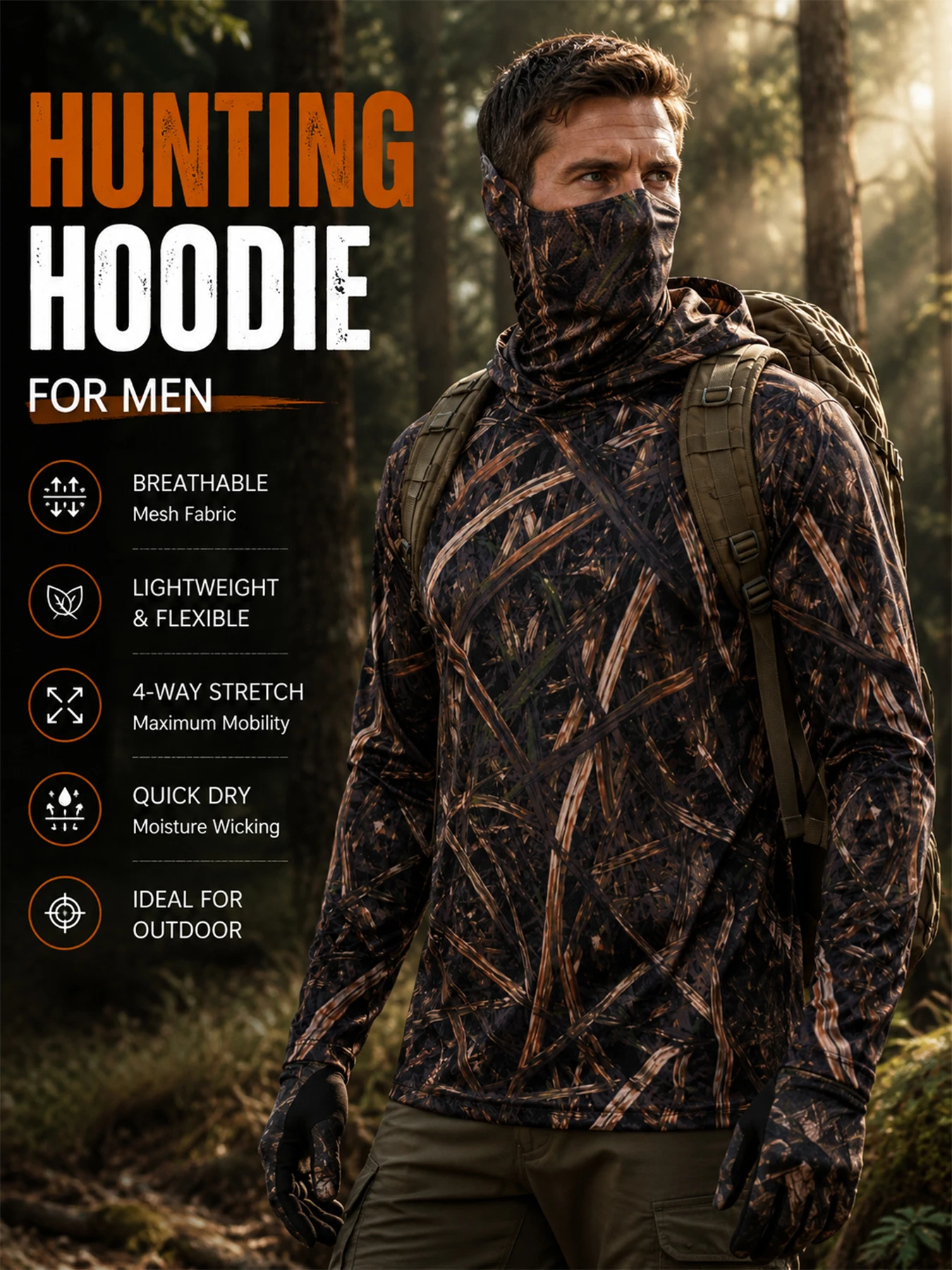 Sports Mask Breathable - Outdoor-Sport-Kapuzenmaske, atmungsaktives, schnell trocknendes, langärmliges Freizeitoberteil,