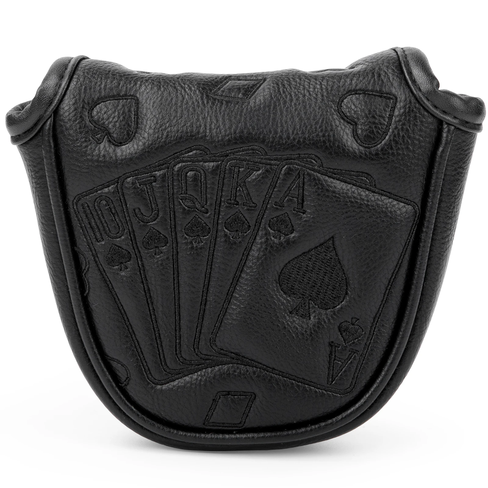 Putter-Abdeckungen, schwarze Poker-Putter-Kopfabdeckung, Mallet-Putter-Abdeckung mit Magnetverschluss, Golfschläger-Abdeckungen, Leder-Golf-Kopfabdeckung für