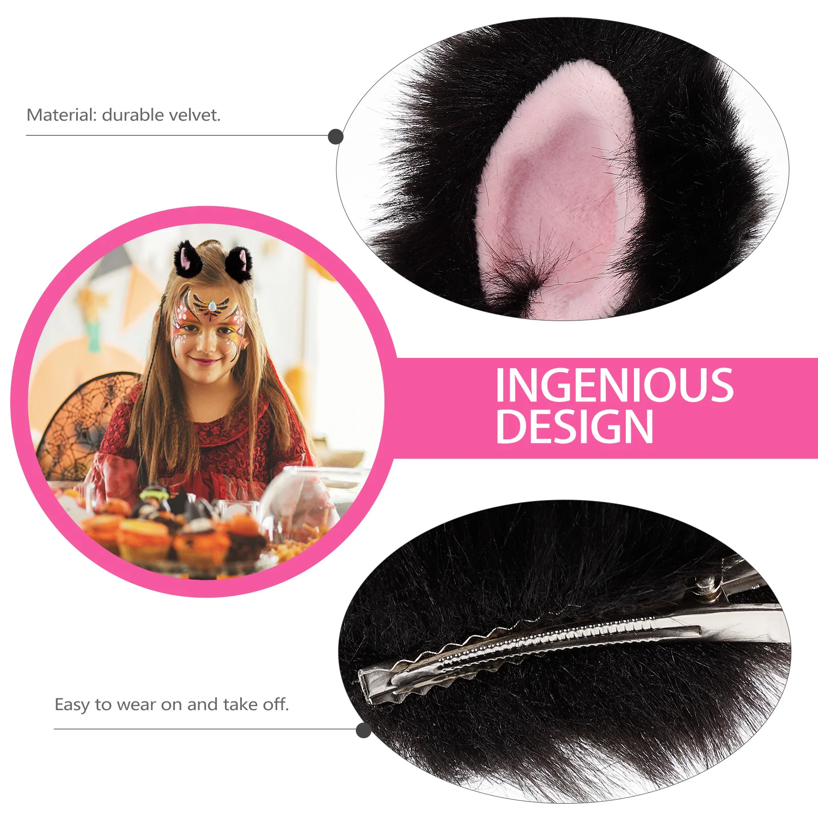 

Hairband Clips 6.3X5Cm Hairpin Party Cosplay Head Cat Ears Cosplay Decoration Accessory Cat Ears Hairband