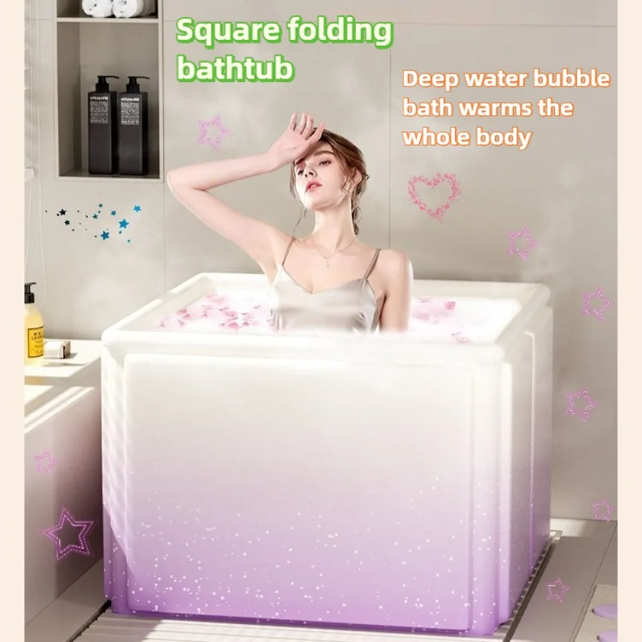 

Winter new style square bathtub - Adult large size full-body bath tub - Foldable bathtub - Home bathroom - SPA
