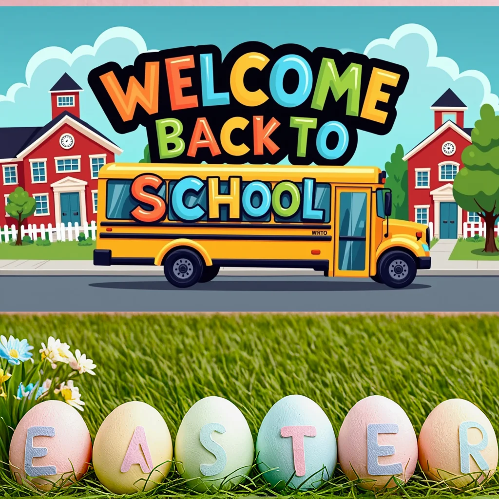 Colorful Back to School Banner School Bus Design Classroom Signage Welcome Banner For Student Welcome Classroom Decoration