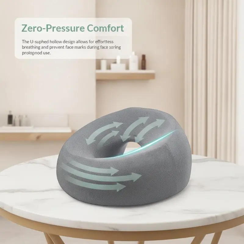 Face-Down Pillow Ergonomic Memory Foam Breathable Provides Comprehensive Face Neck Massage Support Pillow