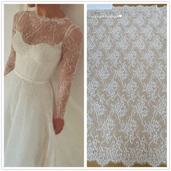 NEW Eyelash French Lace Fabric Off White, Black in Stock High Quality Thin Material Dress Gowns Veils Gorgeous