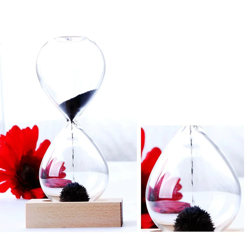 

1Pcs Magnetic Glass Hourglass Creative Desktop Ornament Sand Glass Timer Home Office Bedroom Living Room Gift Relaxing Table