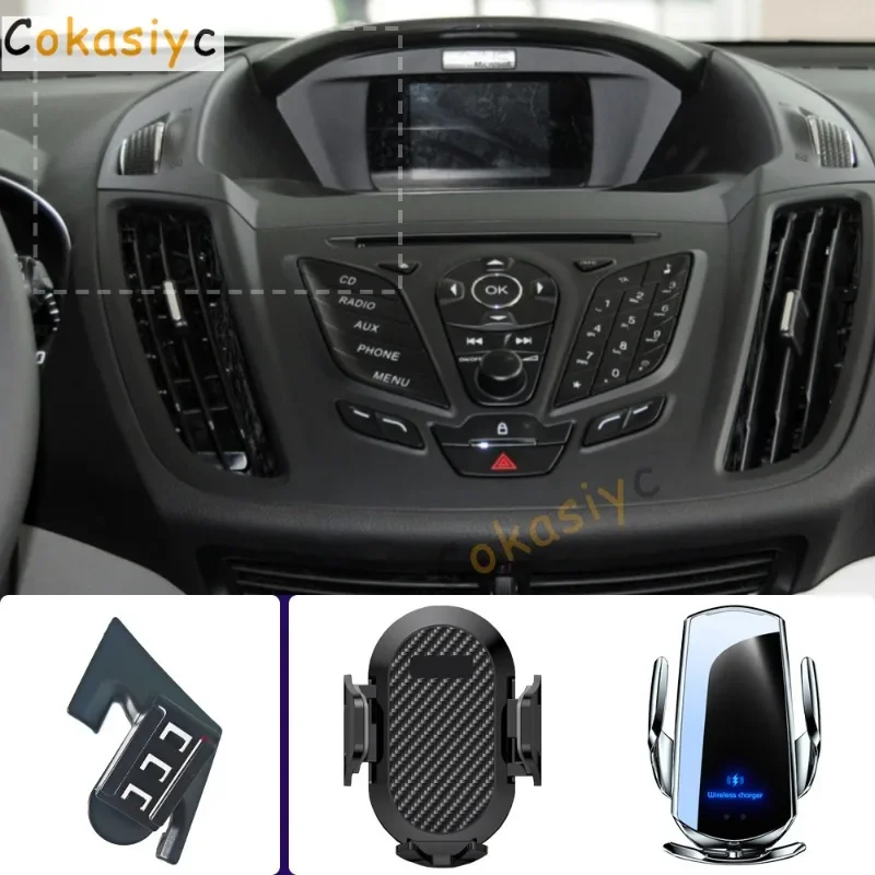 

Car Phone Holder For Ford KUGA 2015 2016 2017-2020 Mobile Phone Mounts Car Wireless Charging Special Fixed Base Accessories
