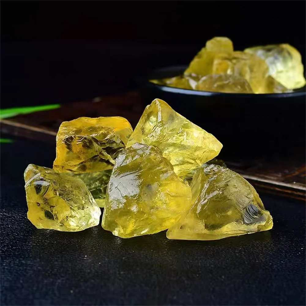 Natural Citrine Crystal Rough Stone Healing Yellow Crystal Stones Minerals Specimen Home Decoration