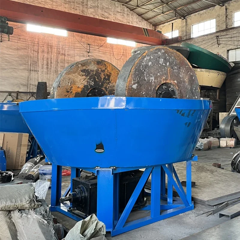 Double Roller Gold Grinding Machine Gold Milling Machine Wet Pan Mill for Gold Mineral Processing