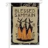 Blessed Samhain Double Sided Garden Flag Fall Witch Decor Witchy Gifts cci