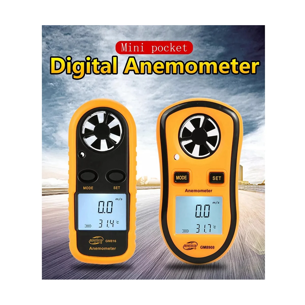 BENETECH Digital Anemometer Anemometer GM816 Wind Speed Measuring Instrument Wind Power Level Anemometer