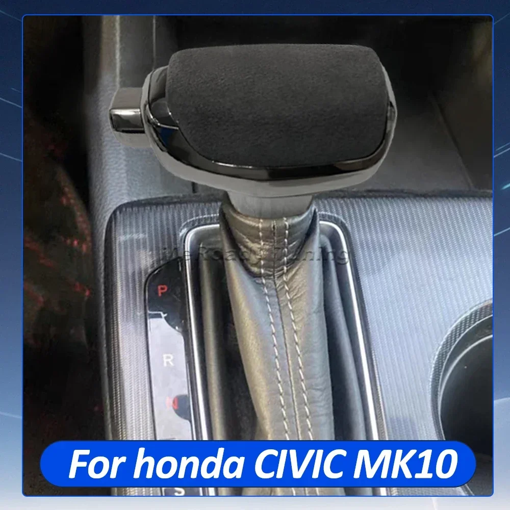 

Winter Suede Auto Gear Lever Shift Knob Handle Shifter Stick for Honda Civic MK10 10th Gen 2018 2019 2020 Upgrade Interiors