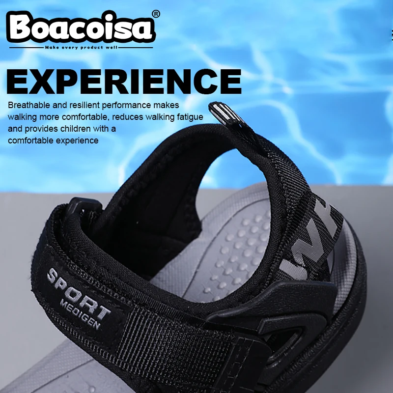 Boacoisa Summer Kids Sandals Boys Sports Hiking Beach Outdoor Open Toe Running Sandalies for Girls Children Students School Shoe image 5