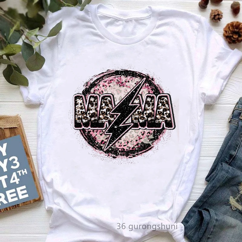 

2022 new lightning Football Mom Graphic Print T-Shirt Women Clothes Funny Tshirt Femme Harajuku Short Sleeve T Shirt Female Top