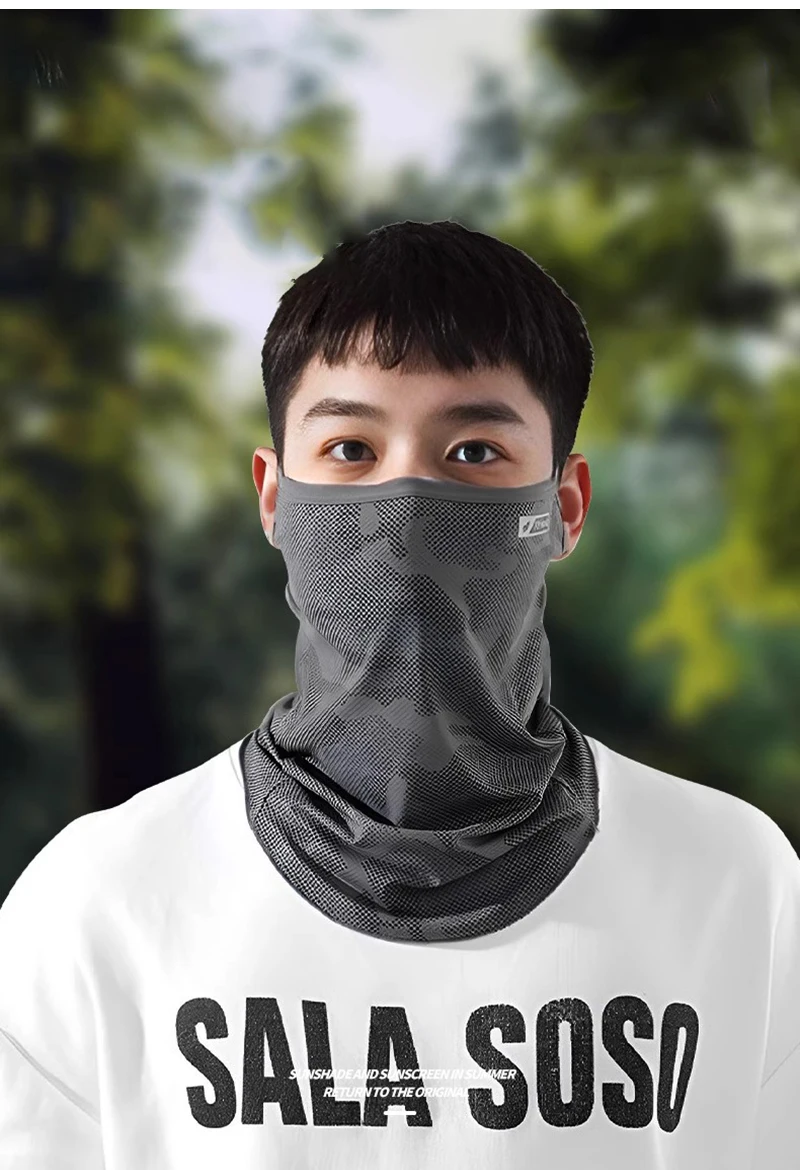 Sommer Sonnencreme Eis Seide Maske Hals Gamasche UV Schutz Gesichtsbedeckung Sonnenschutz Gesichtsmaske Outdoor Radfahren Sonnenschutz Masken – Detail 2