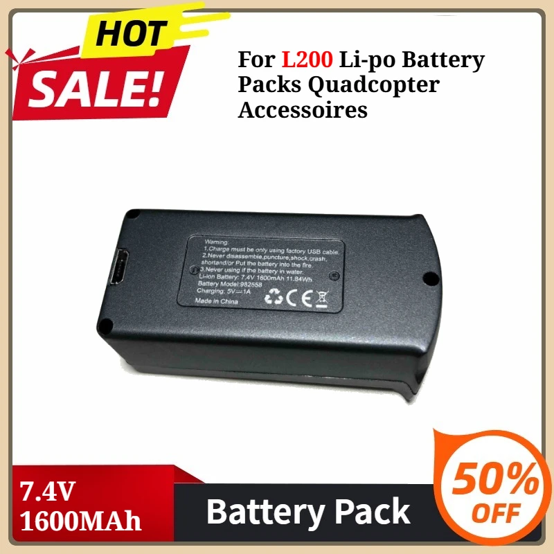 

For L200 Li-po Battery Packs Quadcopter Accessoires L200 Pro Max GPS Drone Battery 7.4V 1600MAh L200 Mini Rechargeable Battery