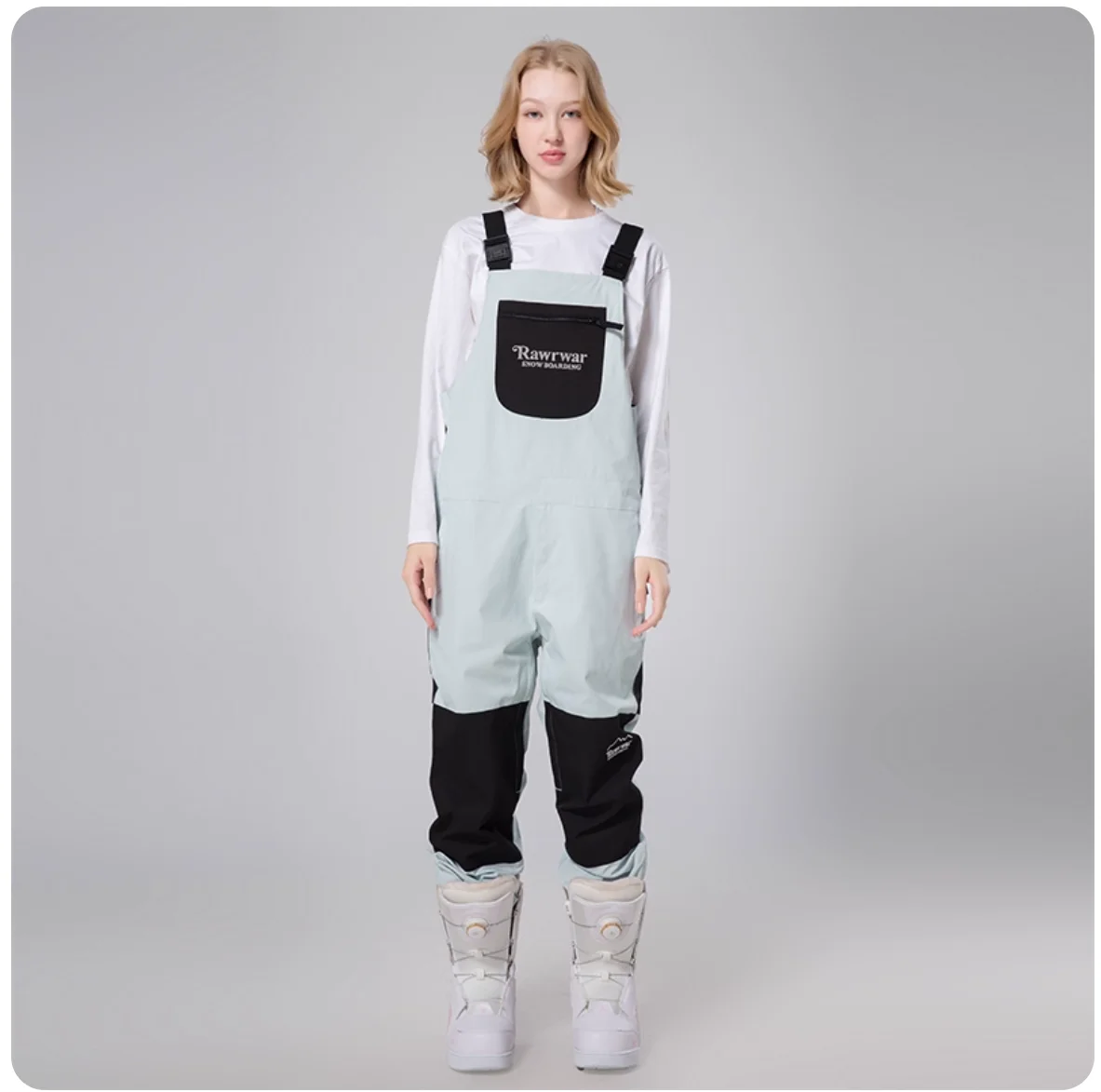 RAWRWAR Calça térmica slim fit com babador de esqui para homens e mulheres 2025 à prova d'água à prova de vento com suspensórios equipamento para clima frio