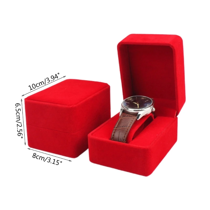 Soporte para reloj, organizador relojes felpa corto, caja reloj terciopelo hecha a mano para hombre y niño, venta