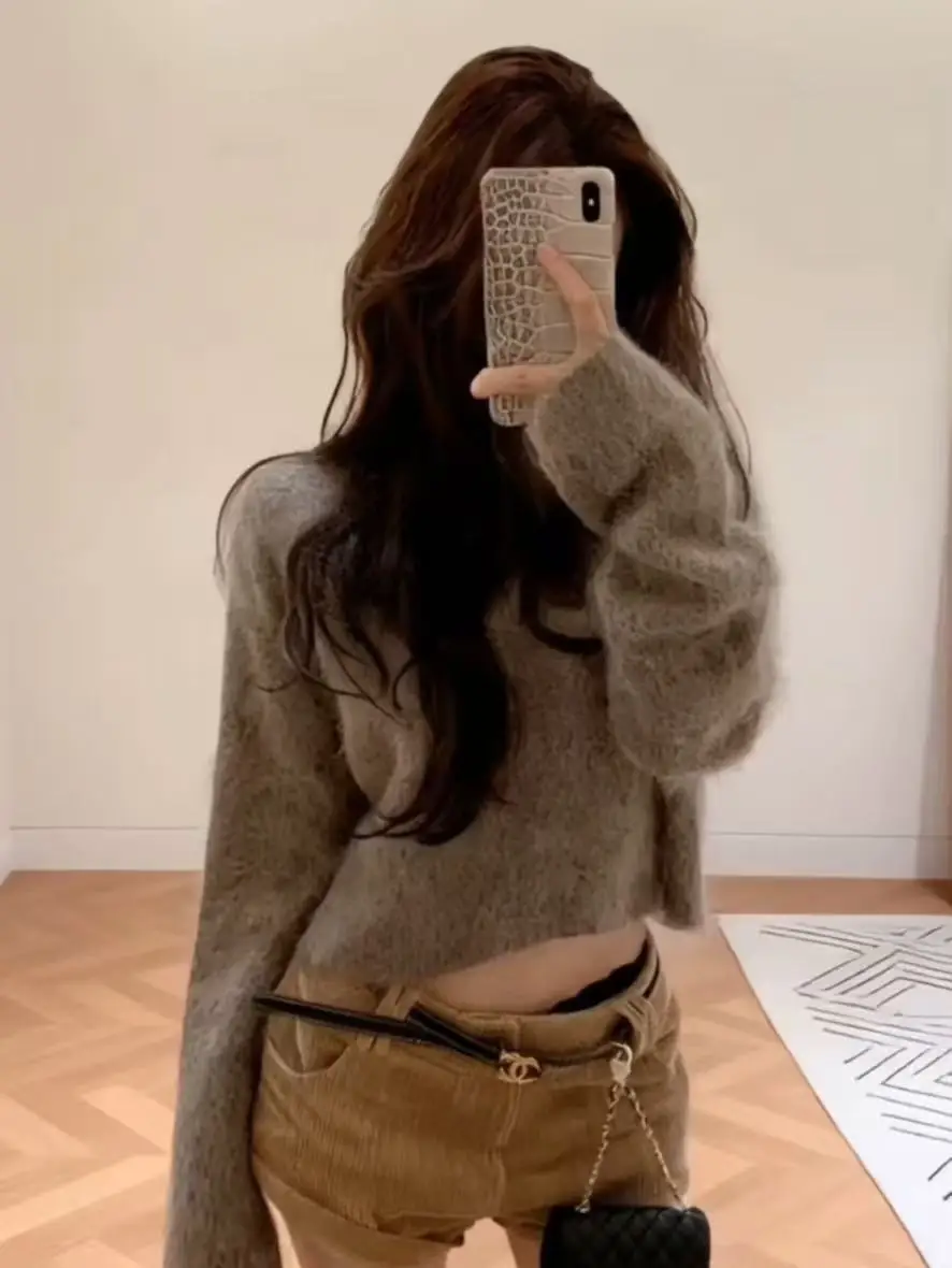 한국 슬레 소프트 롱 스웨터 여성용 니트 탑 가을 겨울 패션 편안하고 통기성 좋은...